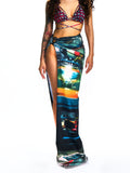 ONE-SIDED PANTS WITH HIGH SLIT SKIRT