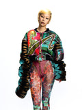 LOOSE-FIT GRAPHIC PATCHWORK JACKET