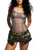 FAUX TWO-PIECE CRYSTAL SKORT