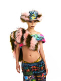 FAUX FUR PATCHWORK TOP