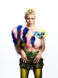 FAUX FUR PATCHWORK TOP