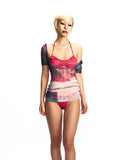 RAGGED MESH HALF-SLEEVE T-SHIRT