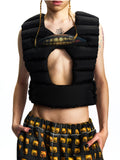 PADDED VEST WITH CHEST SILICONE PANEL DESIGN