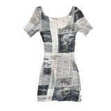 RAGGED MESH HALF-SLEEVE T-SHIRT
