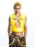 PADDED VEST WITH CHEST SILICONE PANEL DESIGN