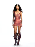 RAGGED MESH SLEEVELESS DRESS