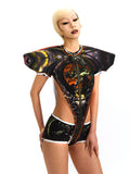 BODYSUIT WITH STATEMENT PADDED SHOULDERS