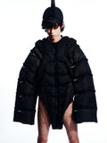 PANELED PUFF HOODED COAT/VEST/BODYSUIT