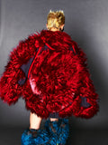 GRAPHIC FAUX-FUR COAT