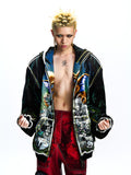 OVERSIZED STUD-ACCENTED HOODIE WITH SHOULDER PADS