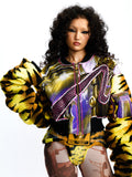 LOOSE-FIT GRAPHIC PATCHWORK JACKET