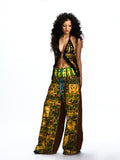 DOUBLE WAISTBAND PRINTED LOOSE-FIT SWEATPANTS