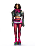 SPONGE ONE-LINE MINI SKIRT WITH CRYSTAL