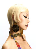 FUTURISTIC HEADSET SUNGLASSES WITH EARRINGS HANGINGS
