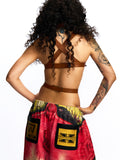 LEATHER BUSTIER TOP WITH METAL DETAILING