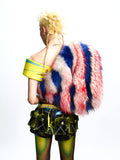 FAUX FUR PATCHWORK TOP