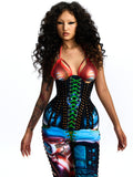 CRYSTAL-BEDECKED CORSET WITH BONING