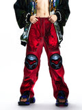 FAUX LEATHER PANEL RACING PANTS