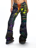 BACK CUT-OUT LOW-RISE PANTS WITH CRYSTAL