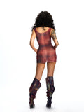 RAGGED MESH SLEEVELESS DRESS