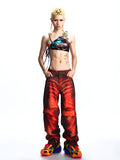 PRINTED COTTON CARGO TROUSERS