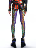 DISTRESSED LOW-RISE FAUX LEATHER HOTPANTS