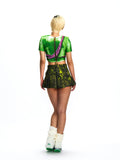 PRINTED PLEATED A-LINE SKIRT