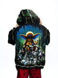 OVERSIZED STUD-ACCENTED HOODIE WITH SHOULDER PADS