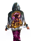 OVERSIZED STUD-ACCENTED HOODIE WITH SHOULDER PADS
