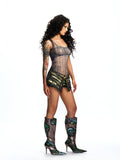 FAUX TWO-PIECE CRYSTAL SKORT