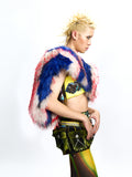 FAUX FUR PATCHWORK TOP