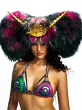 SPIKED WOOL FUR & FAUX LEATHER HAT