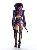 ASTRONAUT HELMET FAUX FUR TOP WITH CRYSTALS