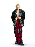 FAUX LEATHER PANEL RACING PANTS