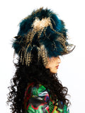 FAUX FUR HAT WITH CRYSTAL