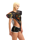BODYSUIT WITH STATEMENT PADDED SHOULDERS