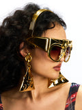 FUTURISTIC HEADSET SUNGLASSES WITH EARRINGS HANGINGS