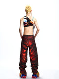 PRINTED COTTON CARGO TROUSERS