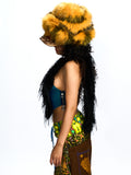 FAUX FUR HAT WITH CRYSTAL