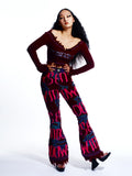 GRAPHIC RIB FLARE PANTS