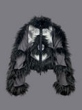 GRAPHIC FAUX-FUR COAT