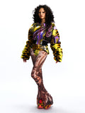 LOOSE-FIT GRAPHIC PATCHWORK JACKET