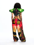 CROPPED CRYSTAL TOP WITH STATEMENT PADDED SHOULDERS