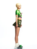 PRINTED PLEATED A-LINE SKIRT