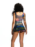 FAUX TWO-PIECE CRYSTAL SKORT