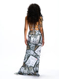 ONE-SIDED PANTS WITH HIGH SLIT SKIRT
