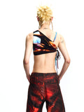 ONE-SHOULDER HALTER TOP