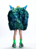 CRYSTAL RESIN SPIKED SHEARLING COAT