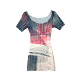 RAGGED MESH HALF-SLEEVE T-SHIRT