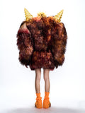 CRYSTAL RESIN SPIKED SHEARLING COAT